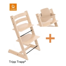 STOKKE Cenově zvýhodněný set Tripp Trapp Židlička + Baby set Natural + Nuuroo Adita Chocolate