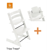 STOKKE Cenově zvýhodněný set Tripp Trapp Židlička + Baby set White + Nuuroo Bryndák Pumpkin Flower
