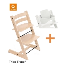 STOKKE Set Tripp Trapp Židlička Natural + Baby set White