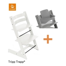 STOKKE Set Tripp Trapp Židlička White + Baby set Storm Grey