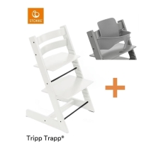 STOKKE Set Tripp Trapp Židlička White + Baby set2 Storm Grey