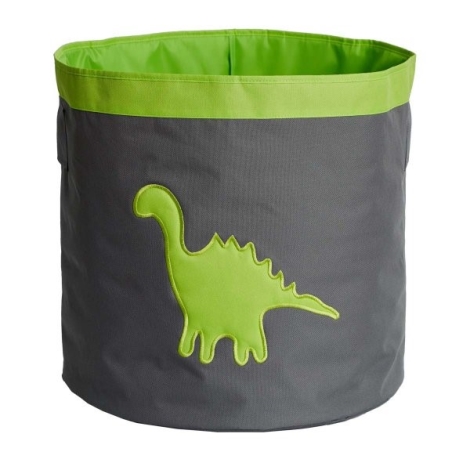 STORE IT Úložný koš velký šedá se zeleným dinosaurem