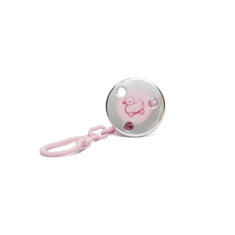 SUAVINEX Toys Klip s řetízkem růžová kačenka