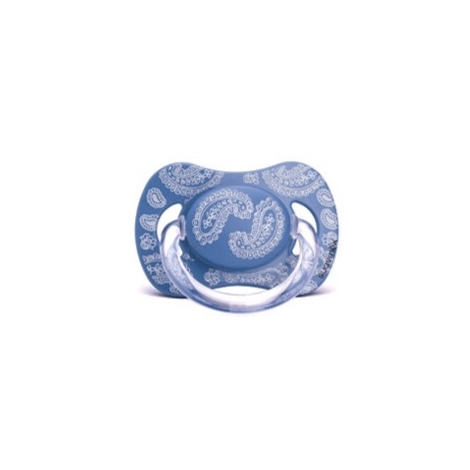 SUAVINEX XL LOVE dudlík silikon 6+ modrý s bílým ornamentem