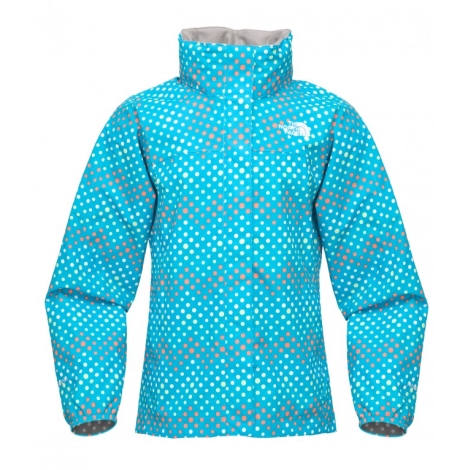 THE NORTH FACE Girls Dottie Resolve Jacket Turquoise Blue Print