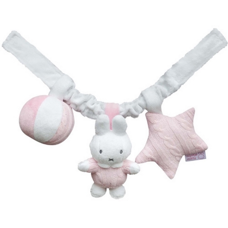 TIAMO Miffy Knitted Hračka na autosedačku králíček růžový