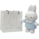 TIAMO Miffy Knitted Plyšový králíček v tašce modrý 22 cm