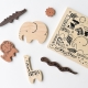 WEE GALLERY Vkládací dřevěné puzzle Safari Animals